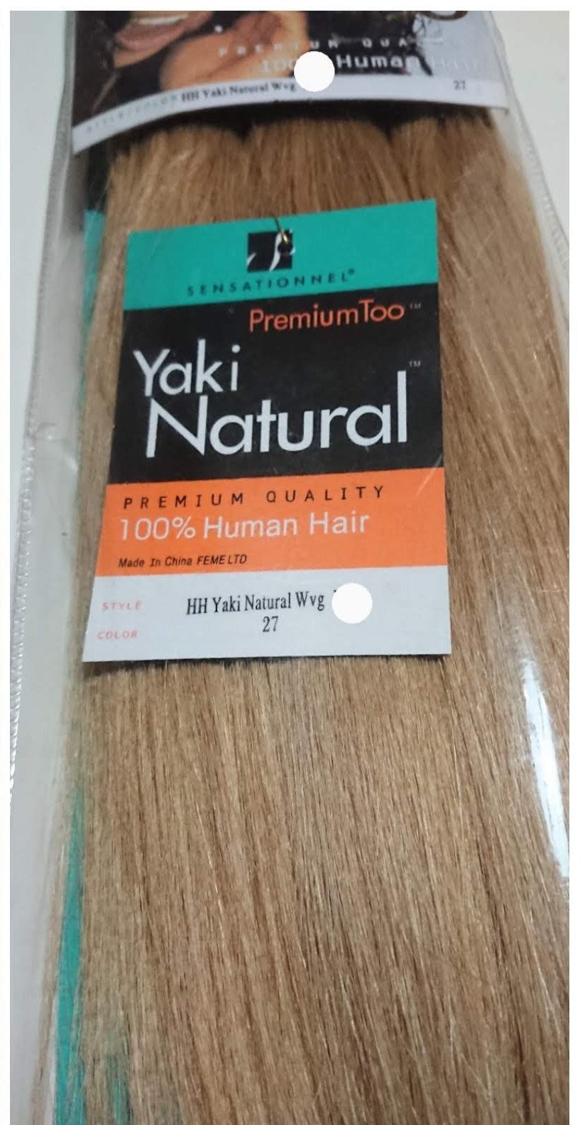 Premium Too Yaki Natural 100% Human Hair Weave #27