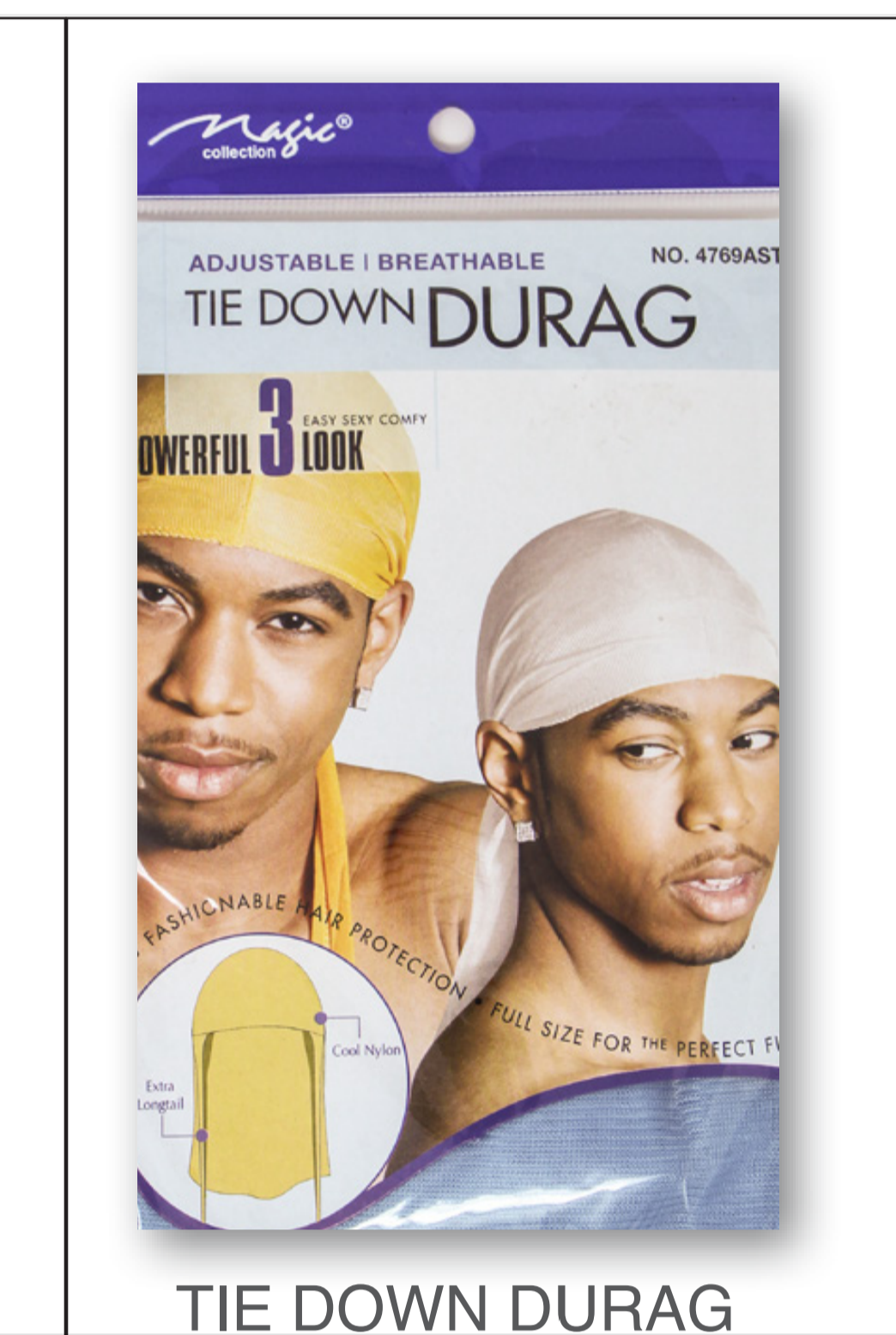 Magic Tie-down Durag (Assorted Colours)