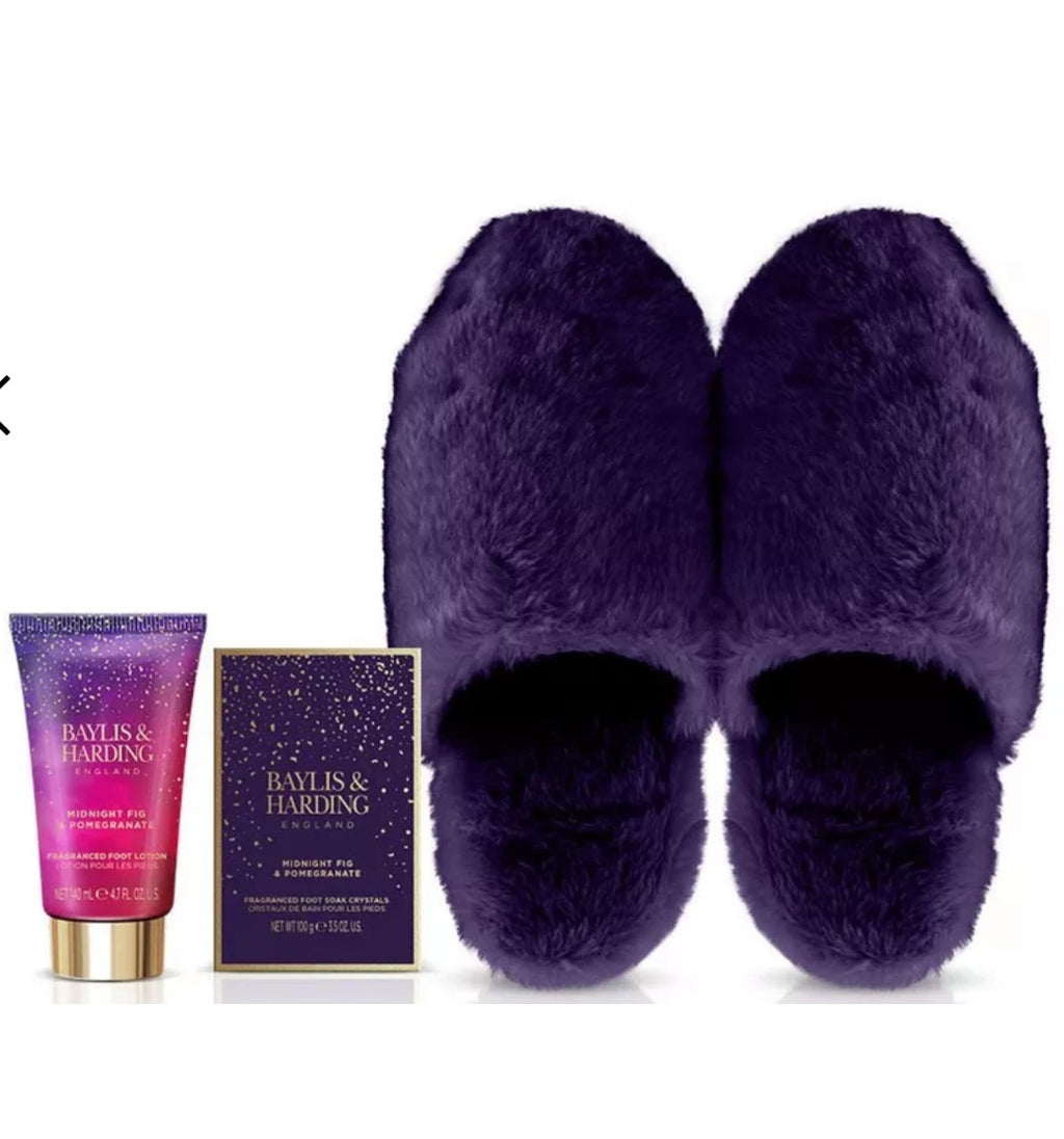 Baylis and Harding Slippers Set (Midnight Fig and Pomegranate)