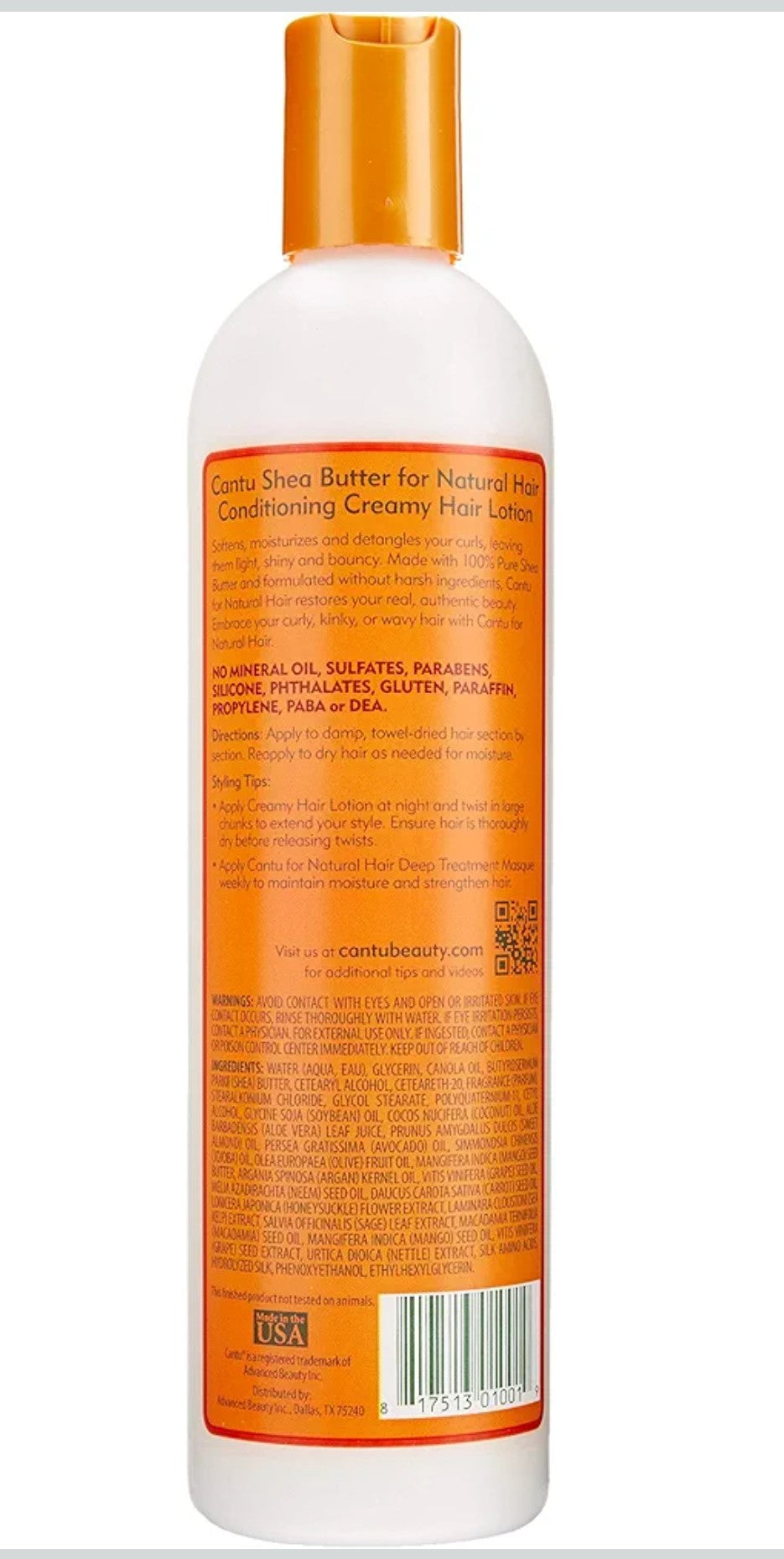 Cantu Shea Butter for Natural Hair Conditioning Creamy Hair Lotion 355ml