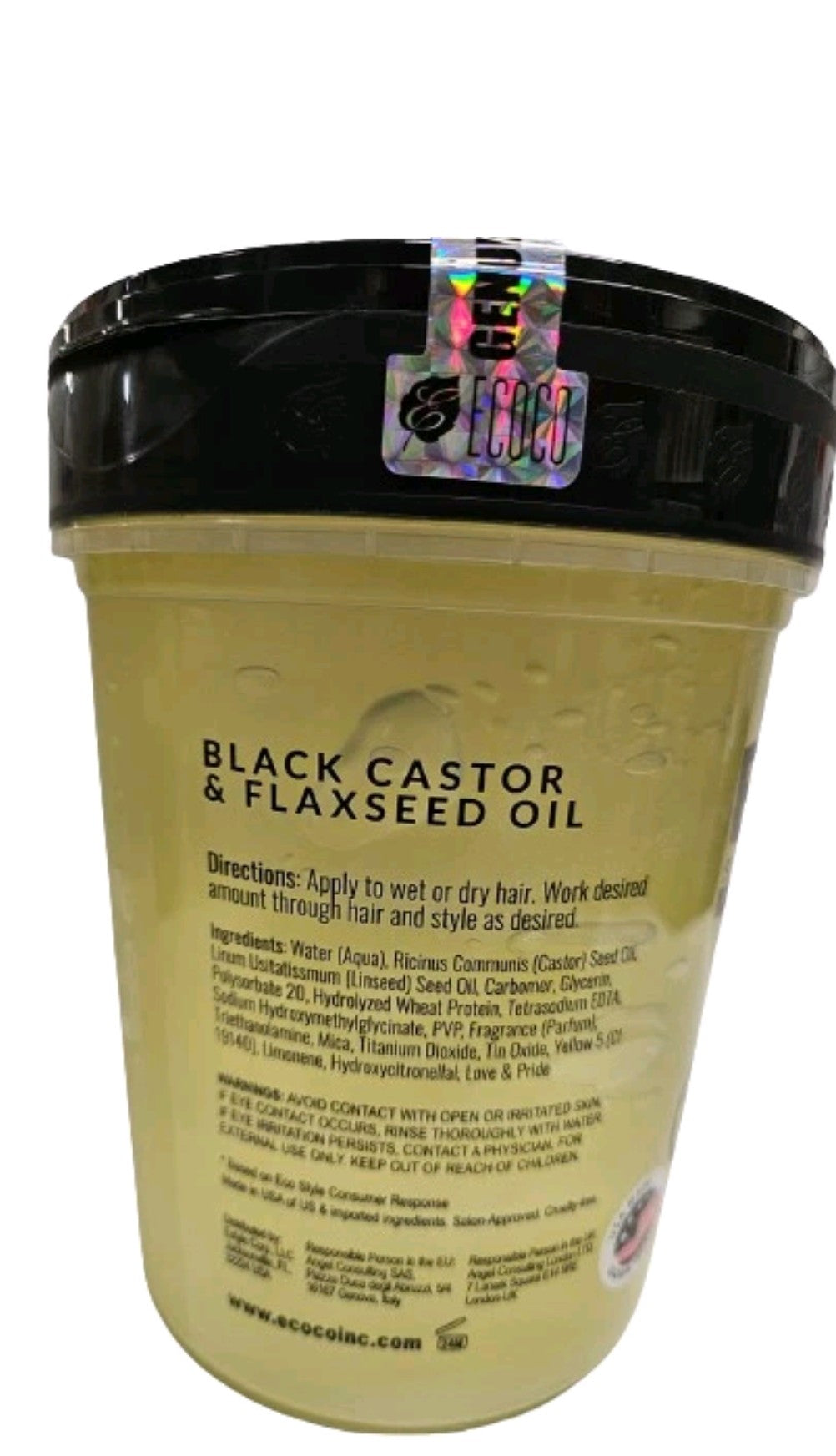 Eco Styler Gel Black Castor Oil and Flaxseed Oil