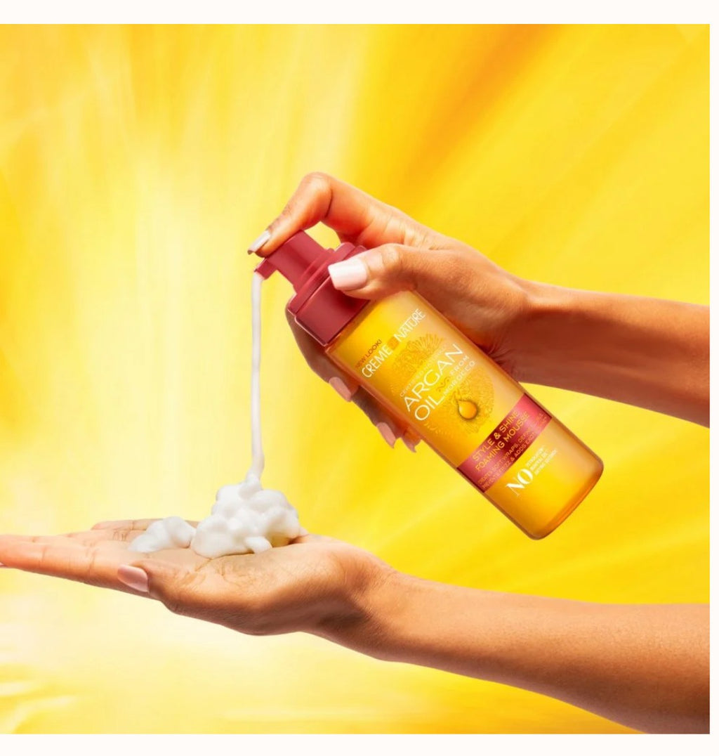 Cream of Nature Argan Oil Style and Shine Foaming Mousse 8oz.