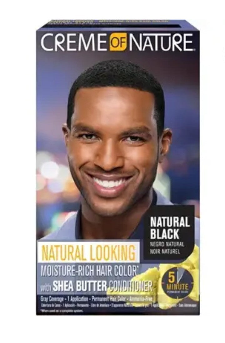 Creme of Nature Moisture-rich Shea Butter Men's Hair Colour (Natural Black