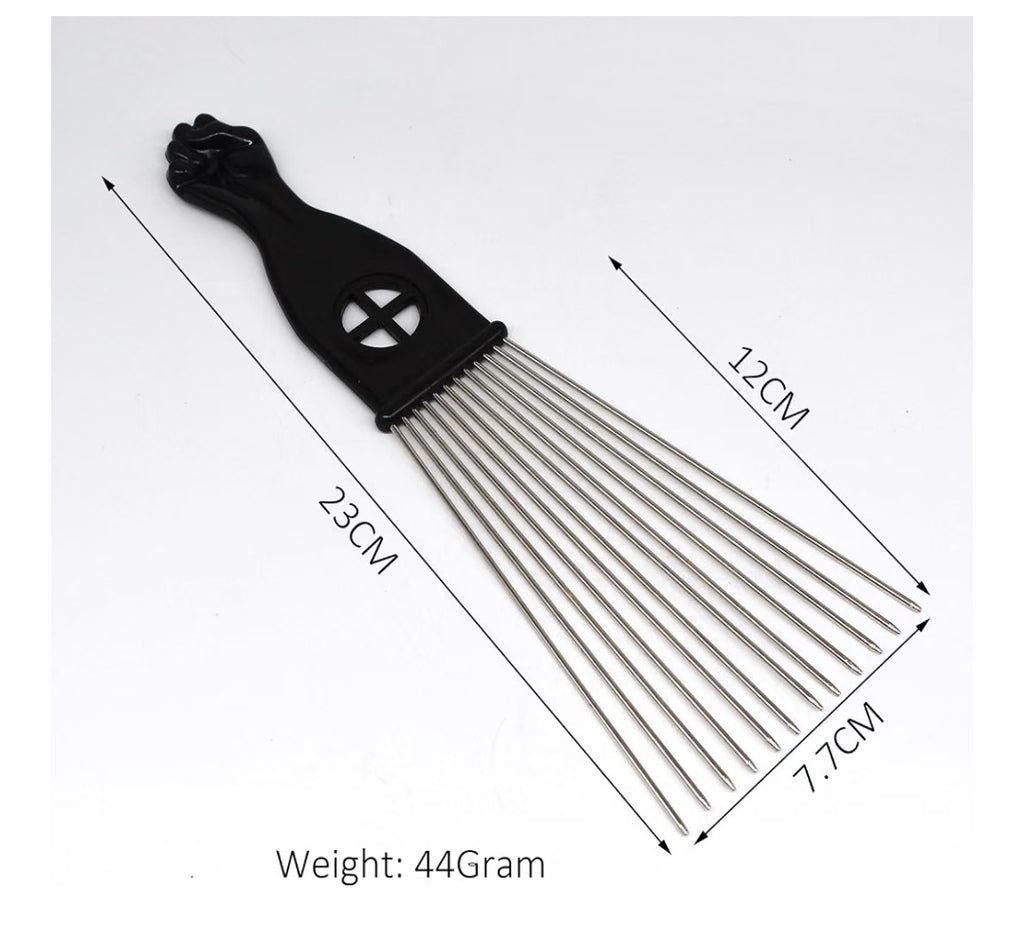 Metal Afro Fan Pik Comb (sml)