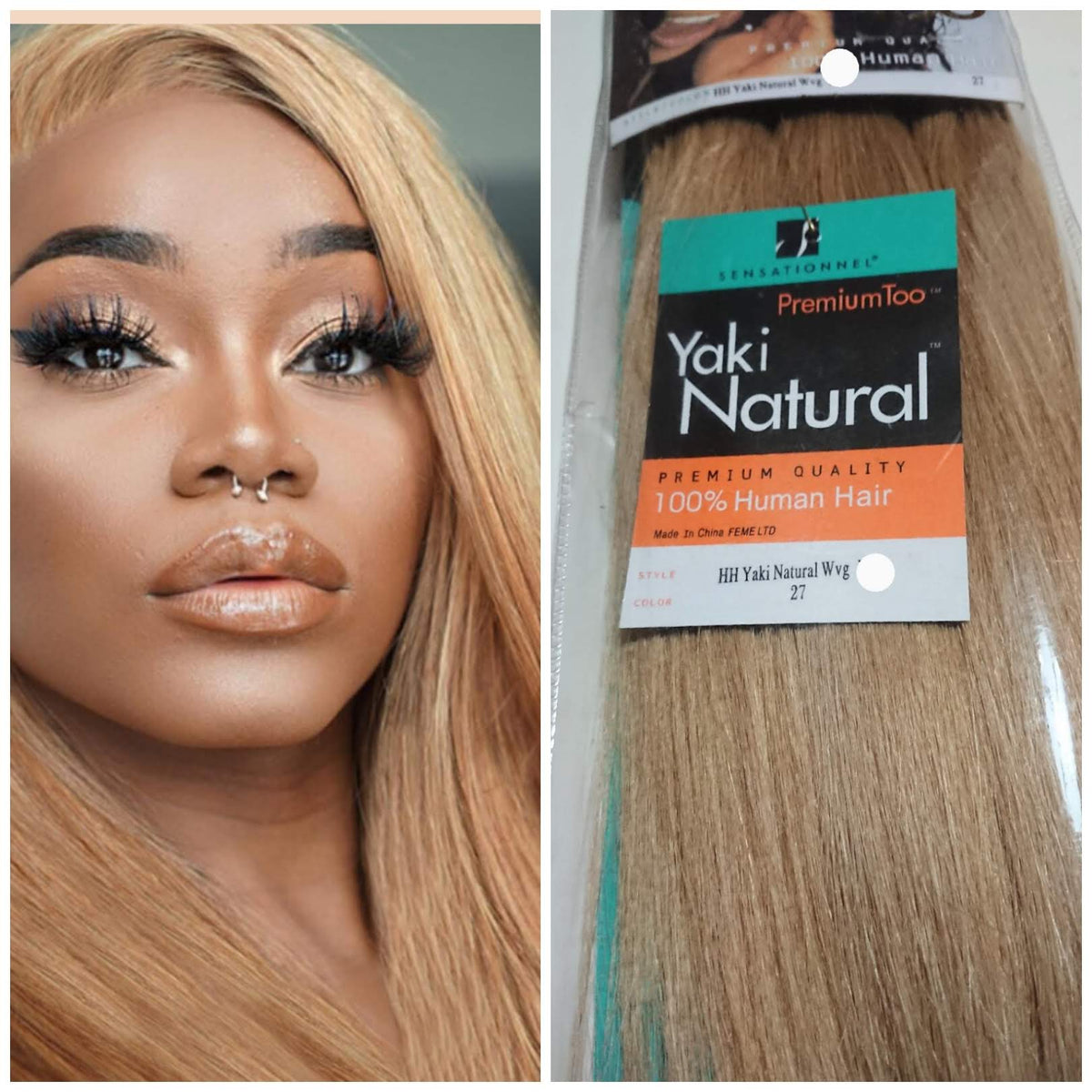 Premium Too Yaki Natural 100% Human Hair Weave #27